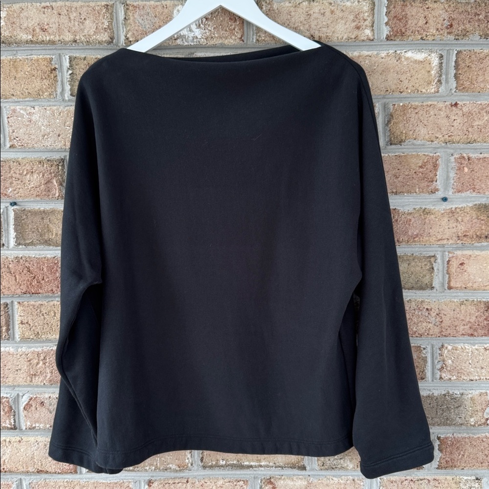 MM Lafleur Kristin boatneck French Terry pullover/sweatshirt in black, size M - Picture 3 of 8